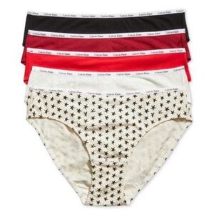 Calvin Klein 5-Pk. Signature Logo Bikini Underwear QD3713 Cut Star Printblack L